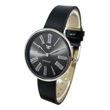 Reloj Kosiuko Mujer Dama Cuero Slim Negro 7774-463