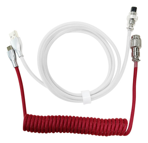 Cable Usb-c En Espiral 2 En 1 Para Teclado Mecánico