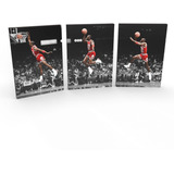 Set 3 Cuadros 40x60 Michael Jordan Chicago Bulls Tipo Canvas