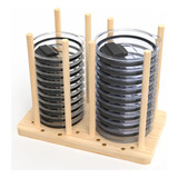 Hze Organizador De Tapa De Vaso Ajustable De Bambu De 4 PuLG