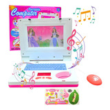 Laptop Interativo Infantil Criança Educativo Menina - Rosa