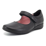 Zapato Escolar Niña Flexi Piel Negro Velcro Ligeros 17-21