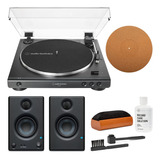 Tocadiscos Con Altavoces Audio-technica At-lp60x-bk Con T...