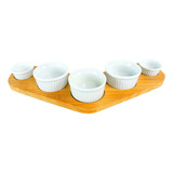 Boomerang Para Porções C/ 5 Ramekin Porcelana