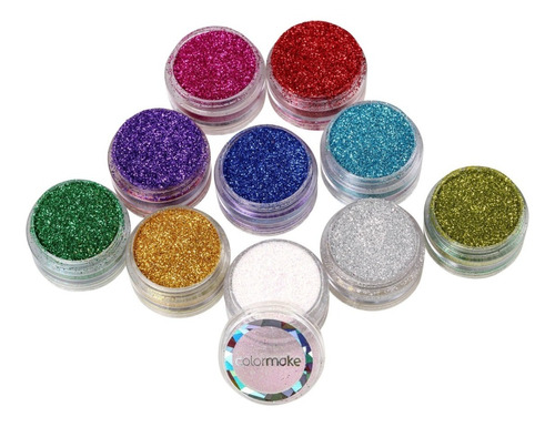 Tinta Facial Glitter Com 10 Cores Colormake - Carnaval