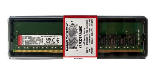 Memória 8gb Ddr4 3200 Udimm Ecc Hp Dl20 Ml30 Gen 10 Plus +