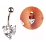 Piercing Umbigo Pedra Zirconia Coração Aço