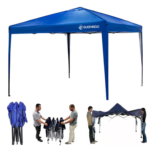  Tenda Gazebo Articulado 3x3 Sanfonado Praia Jardim Azul 