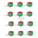 12x Llavero Cubo Mágico Estilo Rubik Ideal Souvenir Eventos