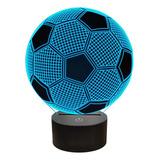 Lámpara Ilusión 3d Balón De Fútbol 7 Colores Led Para Niños