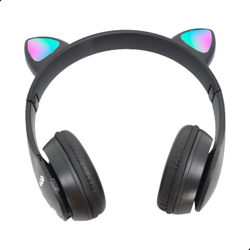 Fone Infantil Led Gatinho Colorido   Menino Bluetooth Menina