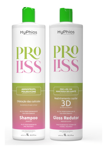 Kit Progressiva Shampoo E Gloss 1l - Proliss - Myphios