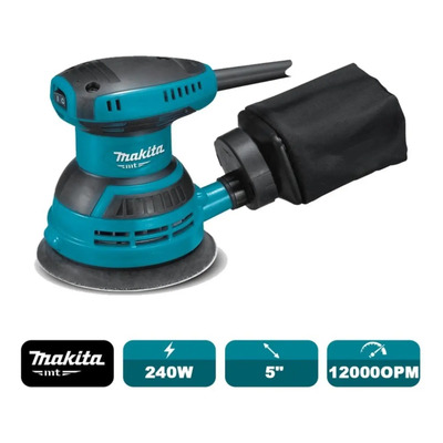 Lijadora profesional roto orbital Makita MT M9204B con sistema velcro turquesa 240W | Envío gratis