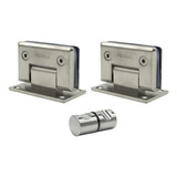 Set 2 Bisagras Y 1 Tirador Para Puerta De Mampara De Baño