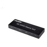 Matrix Hdmi 4x2 Switch Splitter 1080p 4k 3d Com Controle