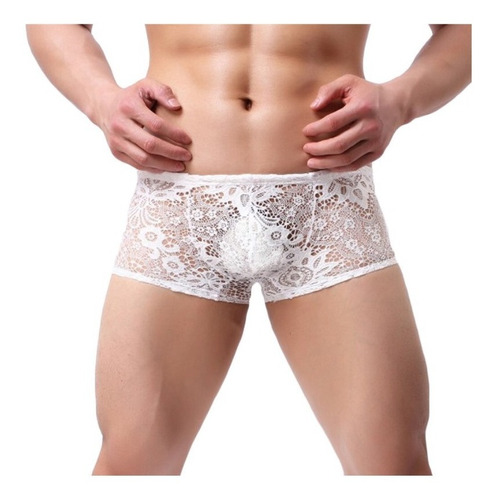 Boxer De Encaje Elastizado Lenceria Masculina Hombres