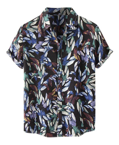 I Men Camisa Playera Hawaiana De Manga Corta Estampada Veran