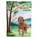 Bandera De Jardín Ck2568gf Bajo Árbol Labradoodle Dec...