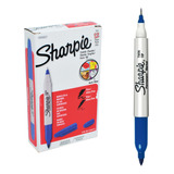 Marcador Permanente Sharpie Doble Punta Fina Azul