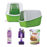 Arenero Kit Para Gato Con Shampoo, Cepillo, Catnip Para Gato