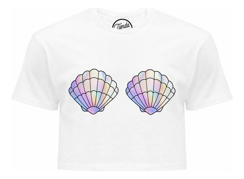 Crop Top Conchitas Tornasol Estilo Sirena Pride Aesthetic