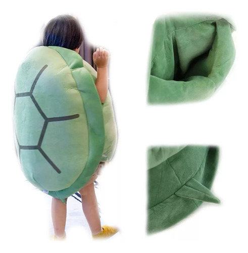 Caparazon Tortuga Peluche Almohada Concha Algodon 50cm