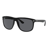 Anteojos De Sol Ray-ban Rb4147 Large Con Marco De Nailon Color Polished Shiny Black, Lente Grey Clásica, Varilla Polished Shiny Black De Nailon