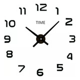 Reloj De Pared 3d Grande Mural Números Negros