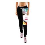 Calça Moletom Feminina Mulher Rosto Manchado M121