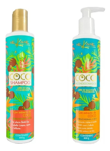 Kit Acondicionador + Shampoo De Coco Nekane 300 G