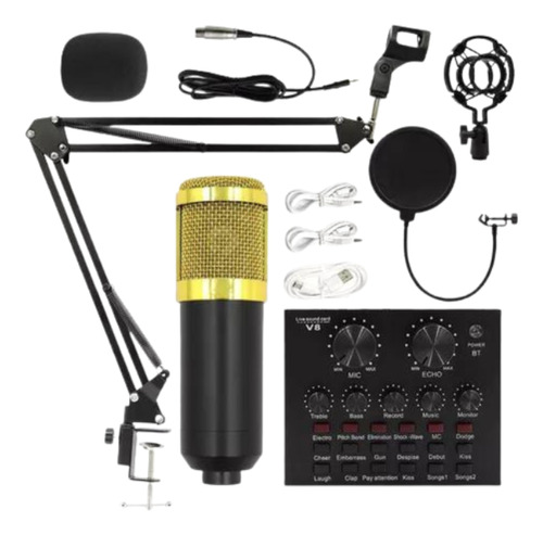 Kit Youtuber Podcast Microfone Condensador Braço Articulado