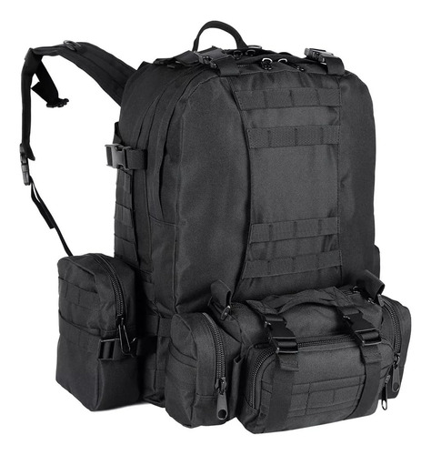 Mochila Tácticas Militares 4 En 1 Tela Oxford Mochila Viaje Impermeable 55l