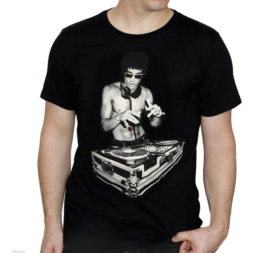 Playera Camiseta Bruce Lee Dj Clasica Kung Fu Music Moda Unx