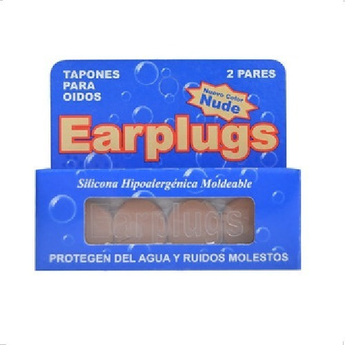 Tapones Para Oidos De Silicona Color Nude Earplugs X 2 Pares