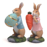 Figuras De Conejo De Pascua Con Zanahoria, Bonito Conejo De
