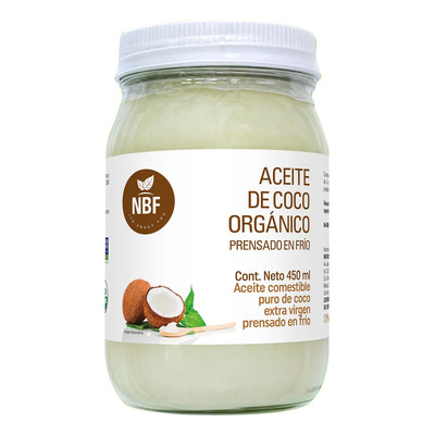 Aceite de Coco Orgánico Extra Virgen Prensado en Frío 450 ml NBF | Meses sin interés