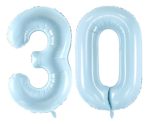 Kit 2 Globos Metalicos Numero Grande Azul Pastel 80cm 32'' | MercadoLibre