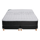 Sommier Madera Cannon Resortes Doral King De 200cmx180cm  Negro Y Blanco Con Base Dividida