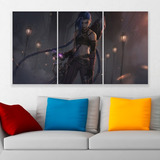 Cuadro Triptico Arcane Jinx League Of Legends Art Canvas