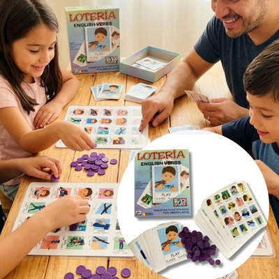 Juego De Lotería De Verbos En Inglés Teach Play