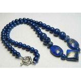 Collar De Lapis Lazuli  45 Cm Largo 6/13x18/14x14mm