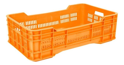 Caja Plastico Gigante Mediana Calada Naranja Paquete  3 Pzs