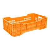Caja Plastico Gigante Mediana Calada Naranja Paquete  3 Pzs