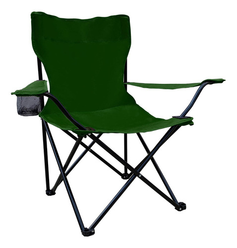 Silla Camping Plegable Playa Exteriores Funda Portavasos Color Verde