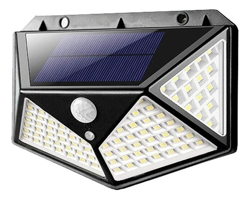 Luminária Solar Parede 100 Led Sensor Presença 3 Funções