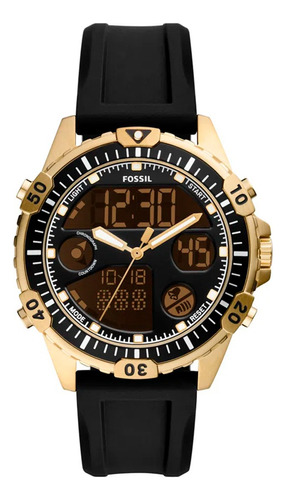 Relógio Fossil Masculino Garret Preto Dourado Fs5781/2dn