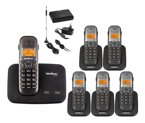 Kit Telefone Ts 5150 + 5 Ramal + 3g Gsm Celular Intelbras