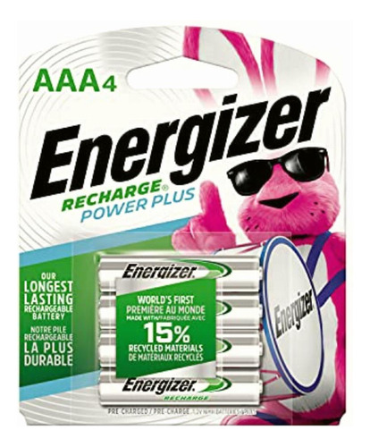 Energizer Pilas Recargables, Aaa, Paquete De 4