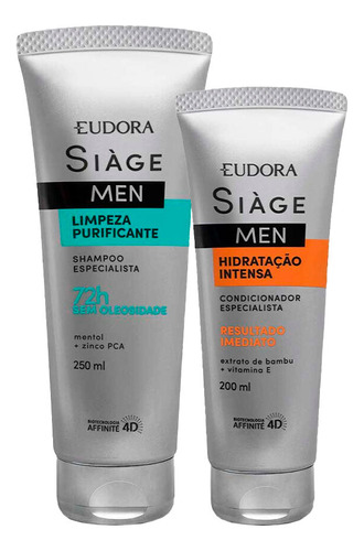  Kit Shampoo Masculino E Condicionador Hidratação Siàge Men