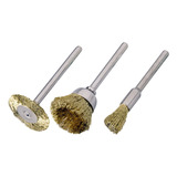 Accesorio Torno Mini Drill 3 Cepillos De Bronce Con Enc 1/8